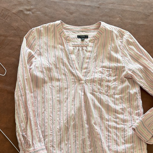 GAP Tops - GAP Pink and White Striped Casual Shirt